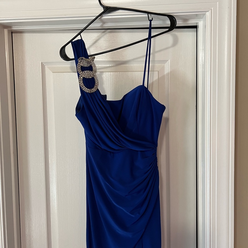 Royal Blue Homecoming Dress with Diamond Details